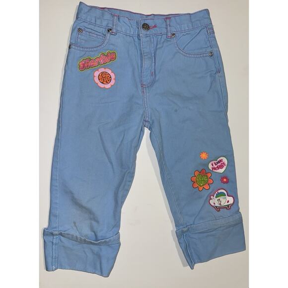 Vintage 2005 Herbie Fully Loaded Blue Cotton Pants Love Bug Decals Girls S 7/8 M - Picture 1 of 7